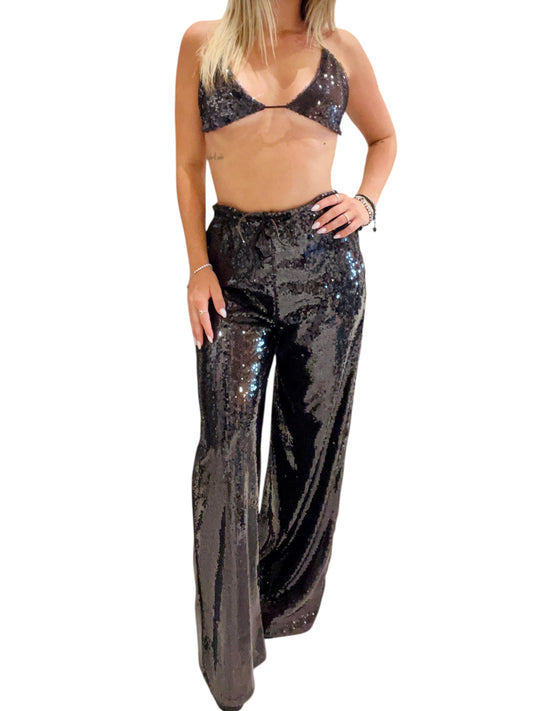 Completo top e pantalone paiettes