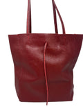 Maxi bag in pelle a secchiello con manici morbidi  - 9642