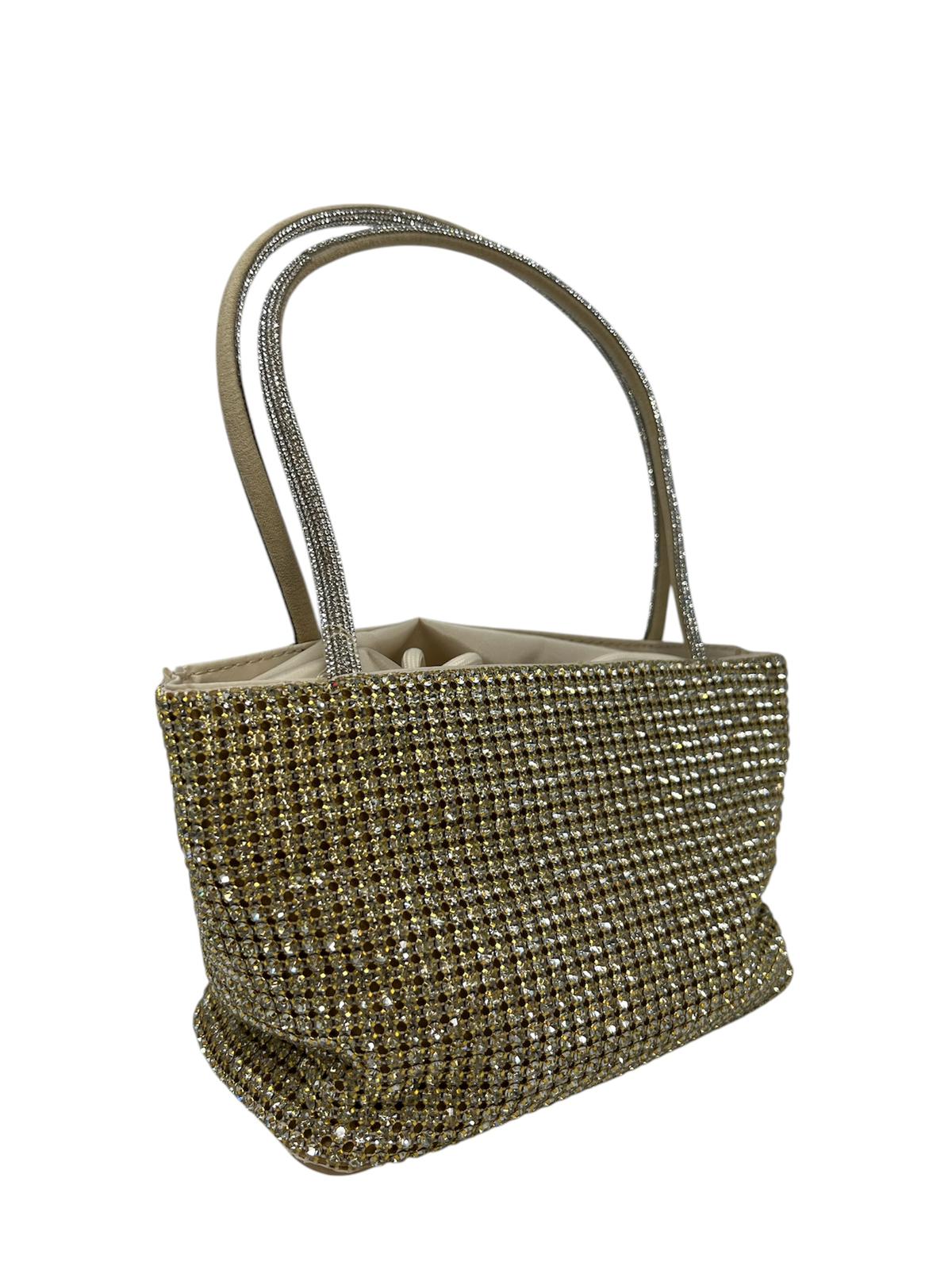 Mini bag in strass con manico morbido 27250