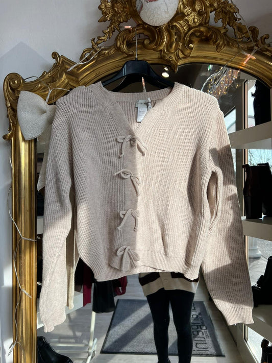 Cardigan con fiocchi, bottoni M92071B