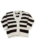 Cardigan rigato crema - M92082