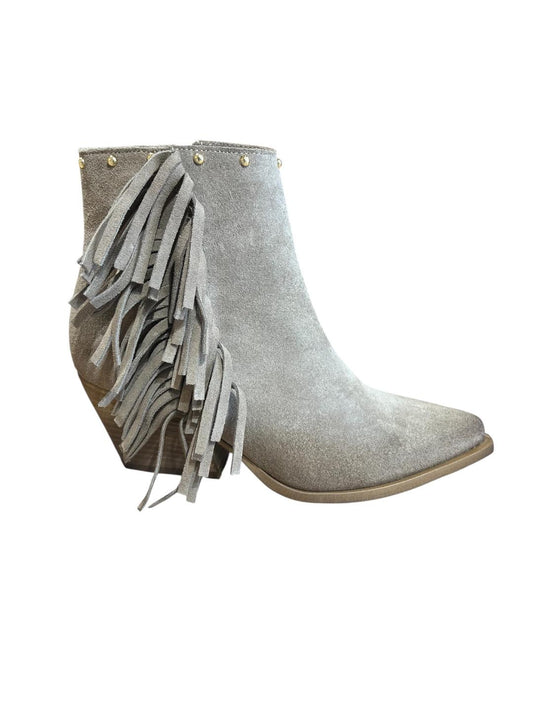 Texani camoscio mousse con frange t.7cm -033M