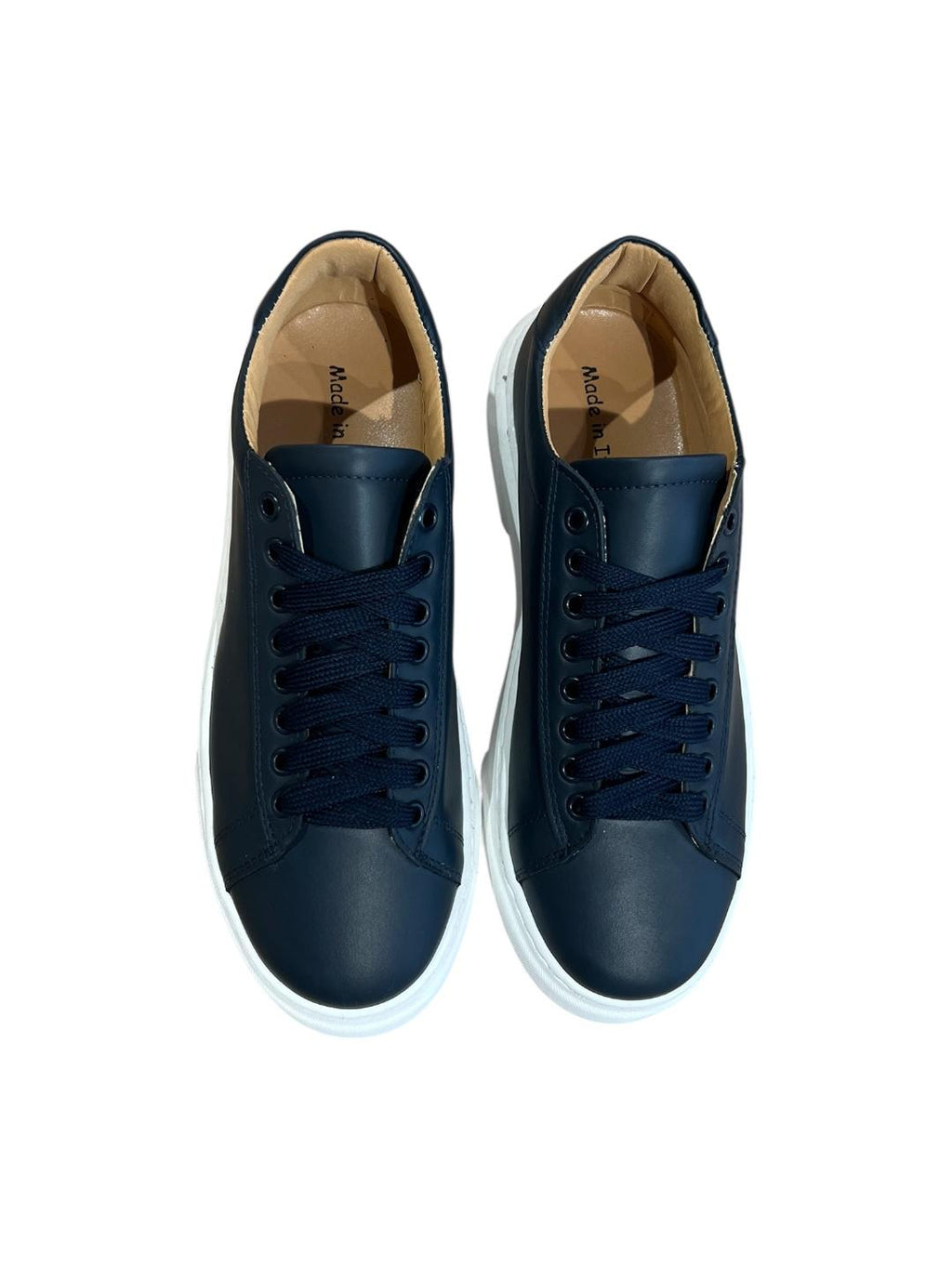 Sneaker in vera pelle blu V_SNKBLU