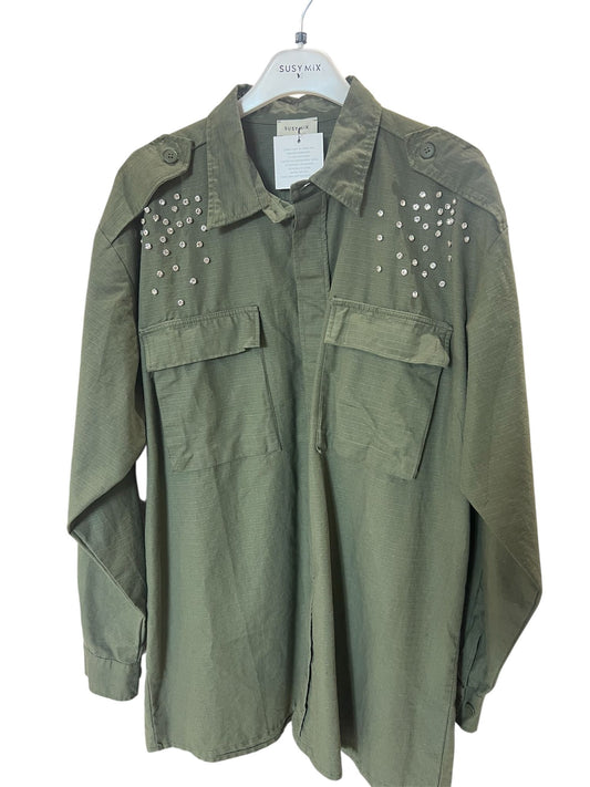 Camicione vintage verde militare V_JSUSY
