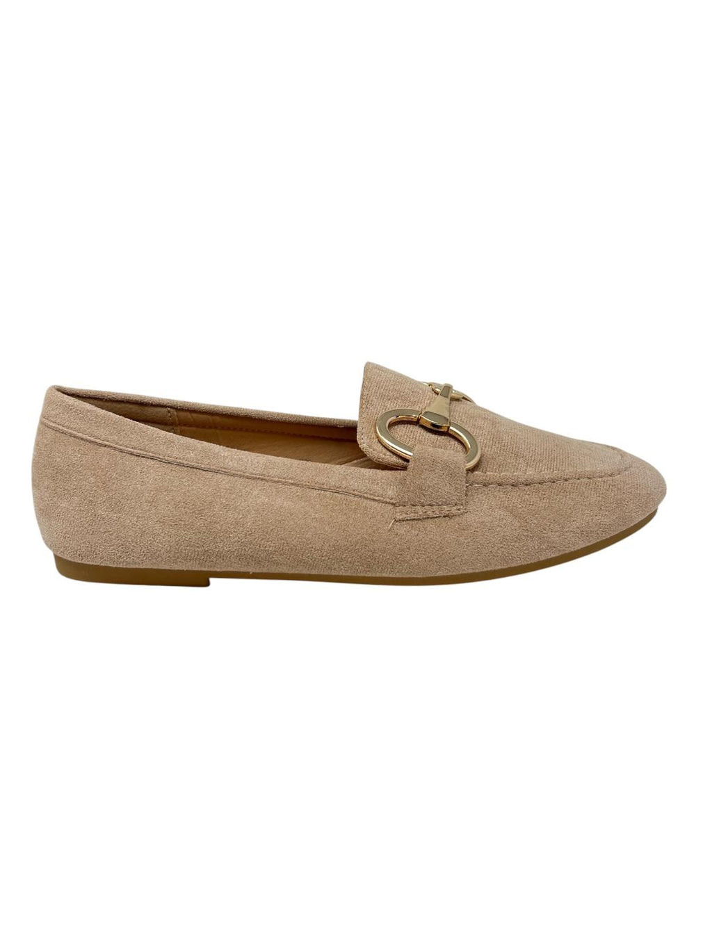 Mocassino microfibra morsetto beige - V4099B