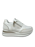 Sneakers con zip e lacci bianco - V_Y266B