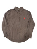 Camicia gessata color marrone con cuore rosso - V_2435