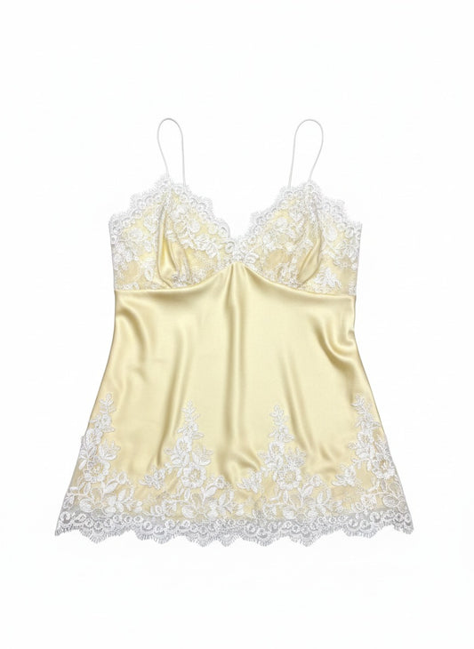 Canotta simil raso e pizzo V_26333