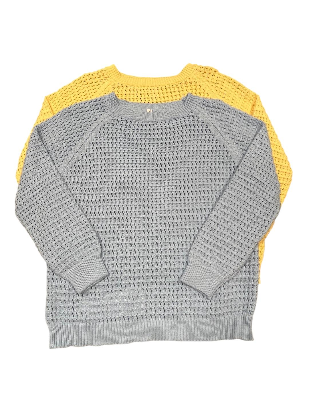 Maglioncino girocollo in cotone traforato V_8262