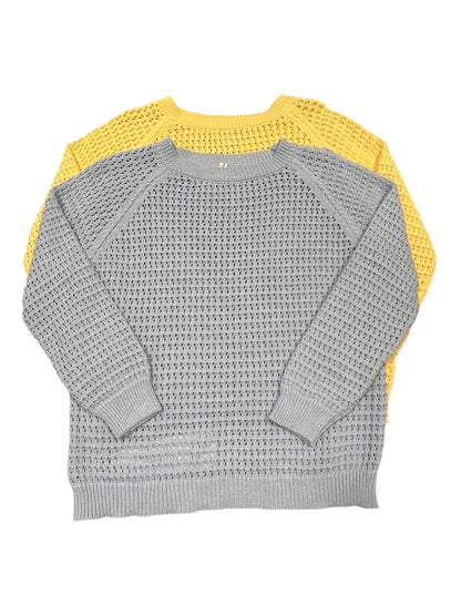 Maglioncino girocollo in cotone traforato V_8262