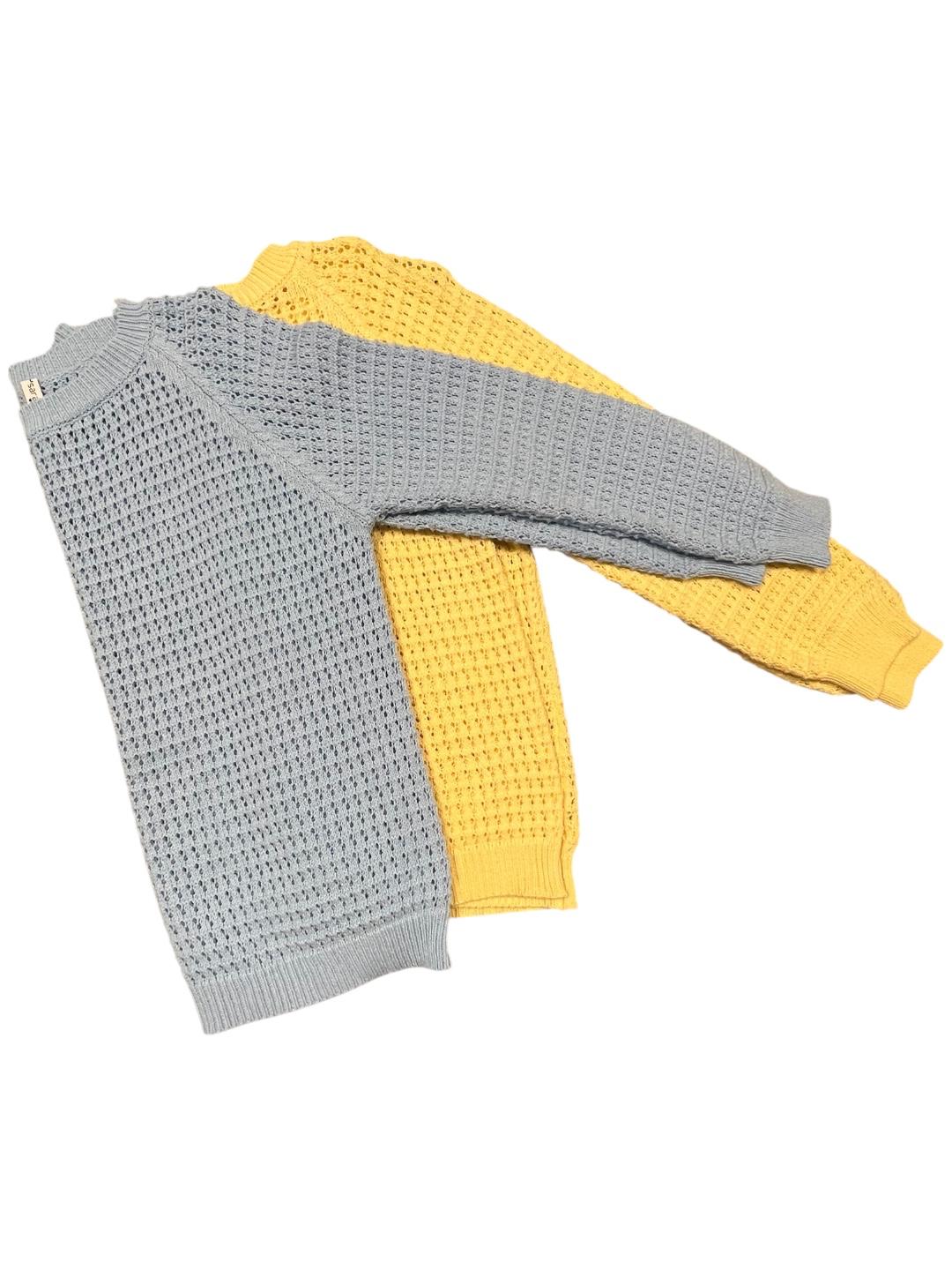 Maglioncino girocollo in cotone traforato V_8262