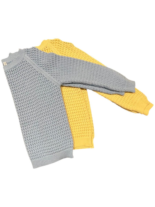 Maglioncino girocollo in cotone traforato V_8262