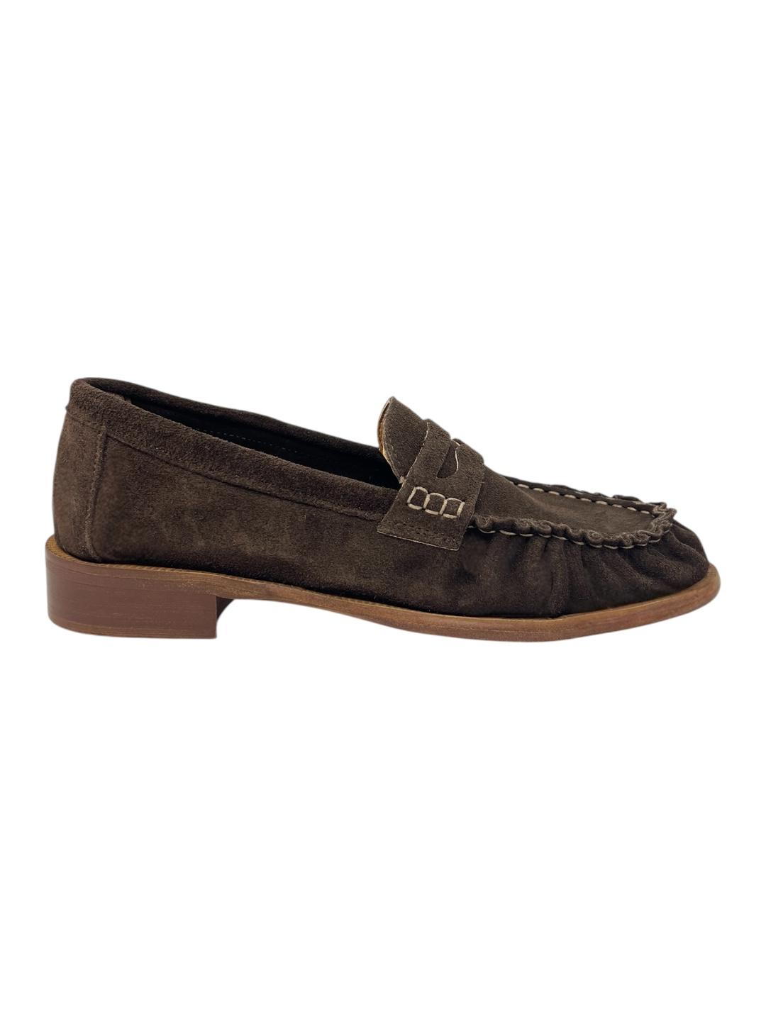 Mocassino in camoscio marrone V_128M