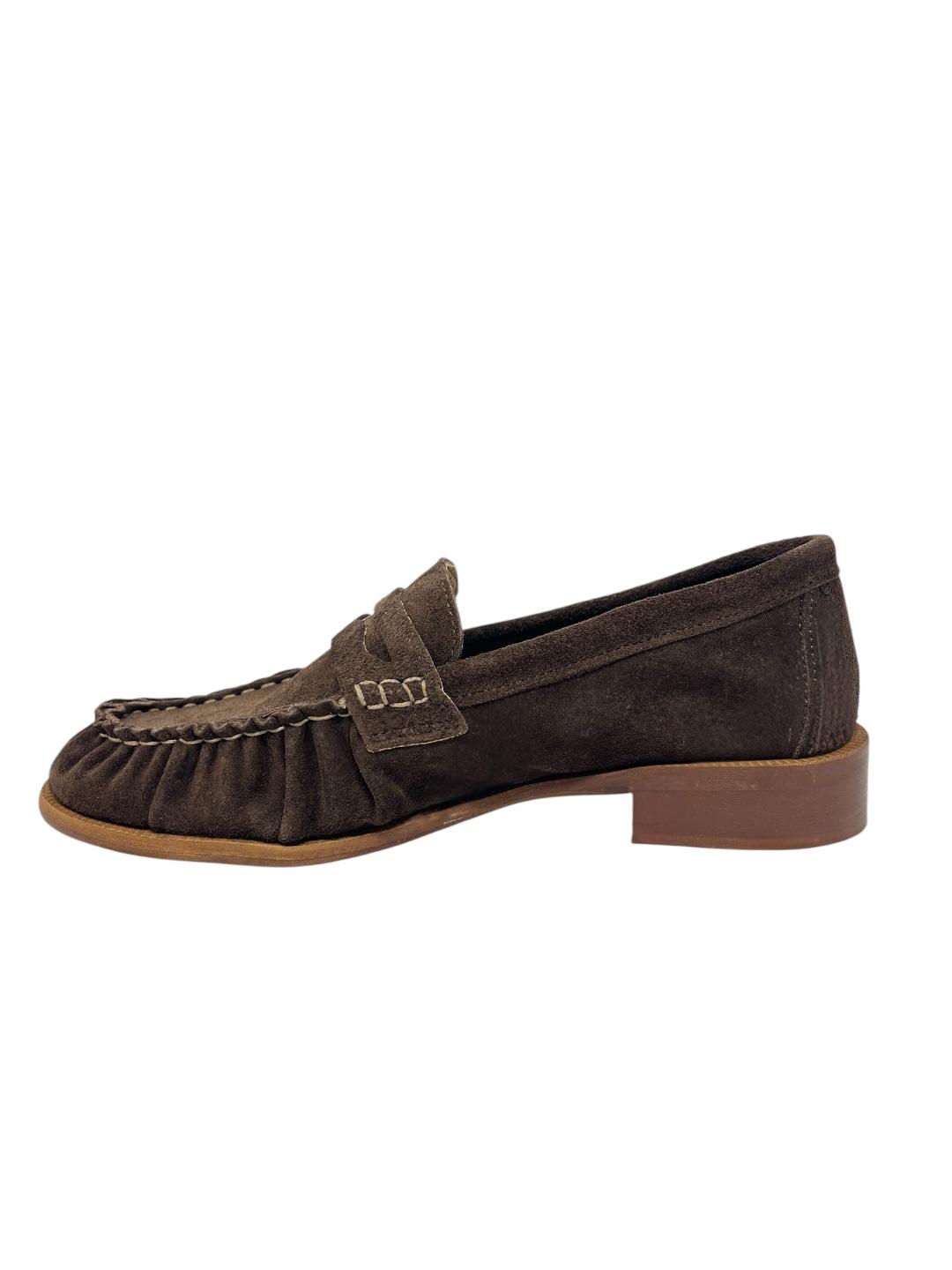 Mocassino in camoscio marrone V_128M