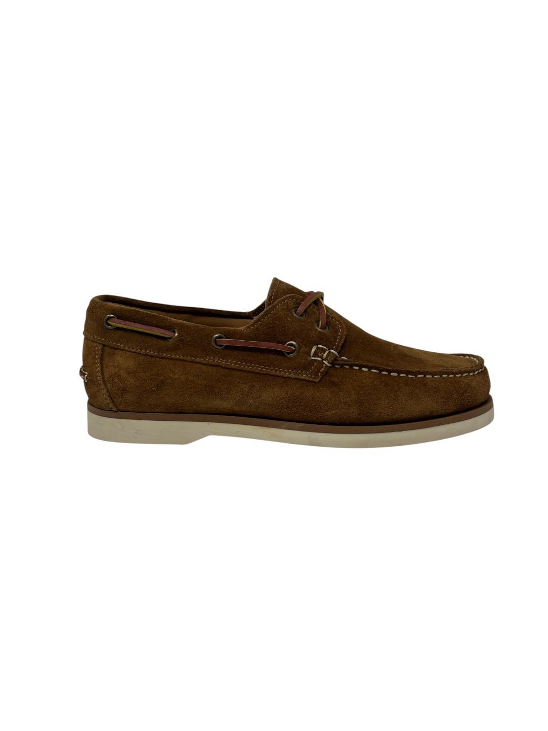 Mocassino con lacci in camoscio cammello V_CAMEL
