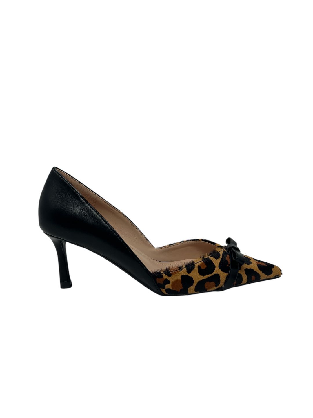 Decollete pelle maculata con fiocco V_H0801M