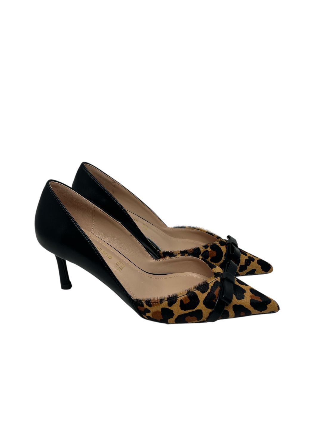 Decollete pelle maculata con fiocco V_H0801M