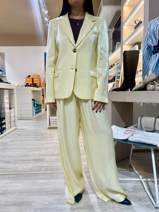 Giacca + pantalone giallo satin V_10155G