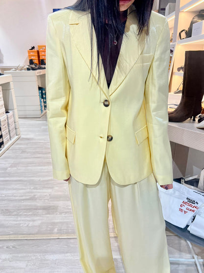 Giacca + pantalone giallo satin V_10155G