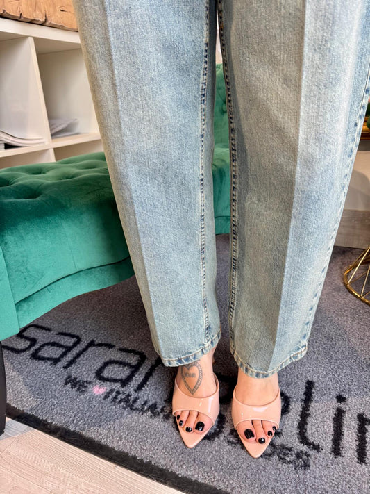 Ciabattina lucida con tacco cipria - V_MULEC