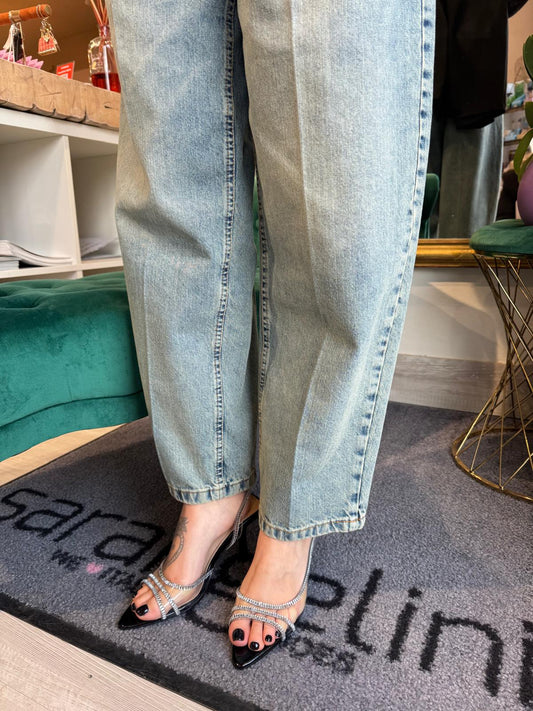 Slingback vinile strass color nero - V_VINNER