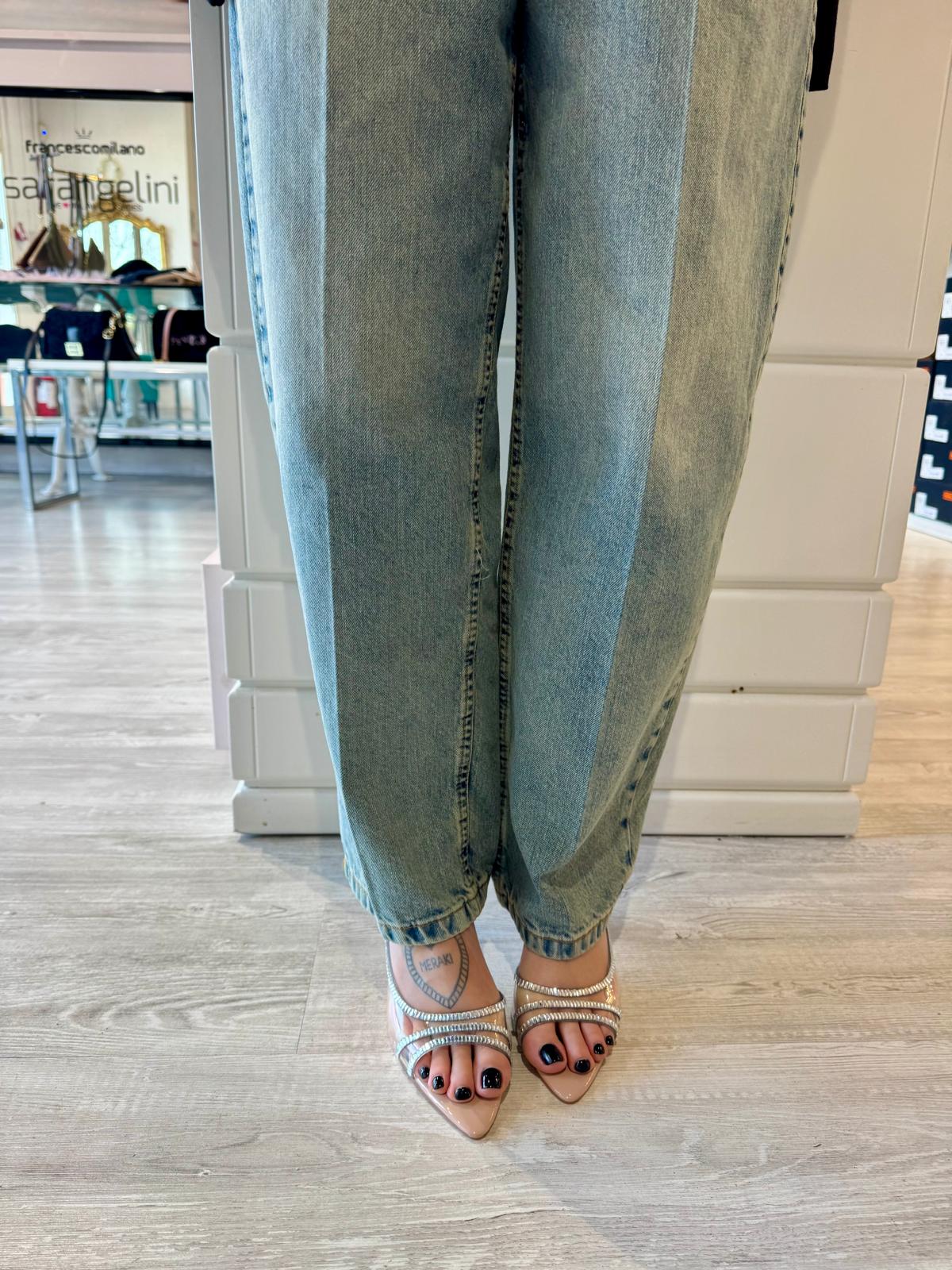 Slingback vinile strass color cipria - V_VINCIP