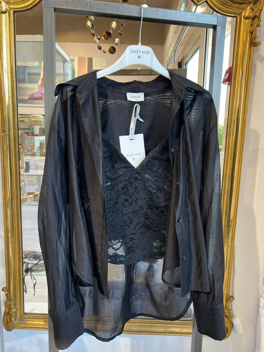 Camicia con top nero V_52C673