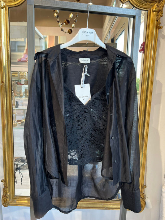 Camicia con top nero V_52C673