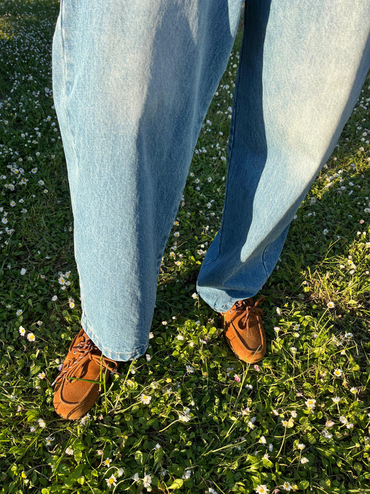 Mocassino in crosta cuoio con lacci V_A6001C