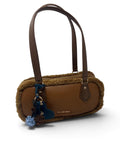 Borsa bauletto con manici inserto ecofur - V_NF1133