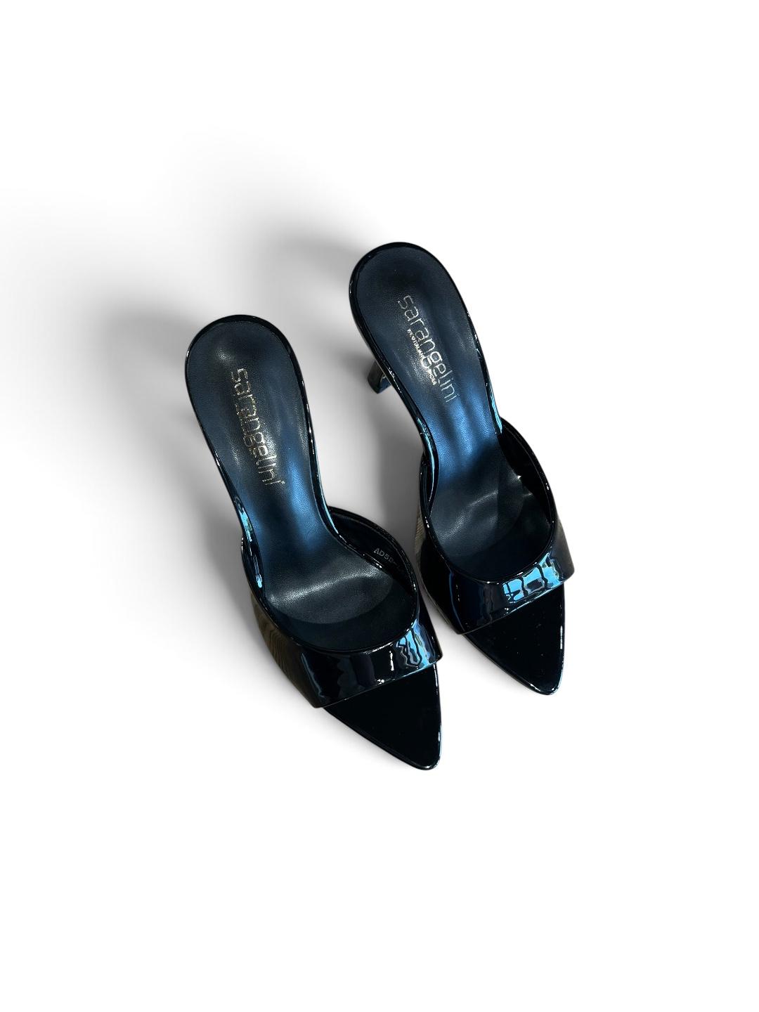 Ciabatte con tacco nera - V_NERO