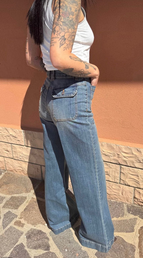 Jeans con tasche vita alta V_81106