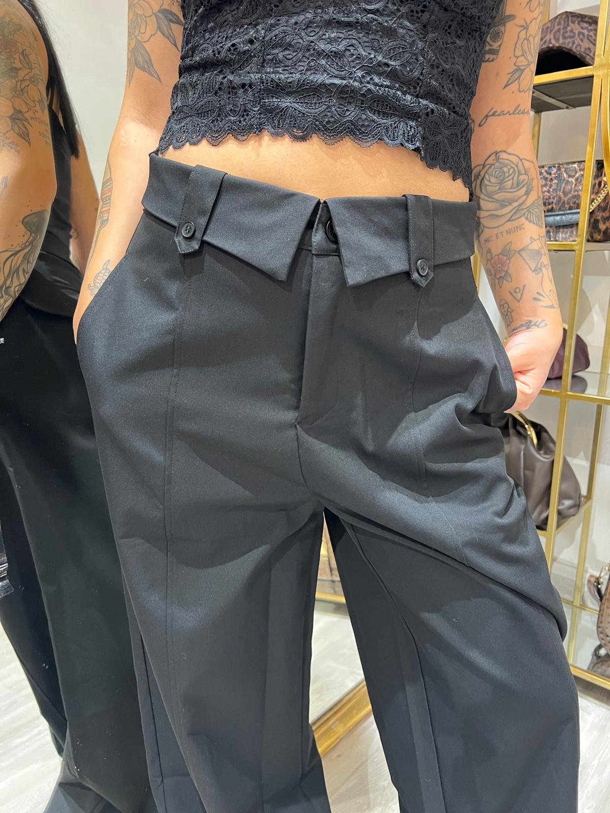 Pantaloni con risvolto e bottoni V_416PAN