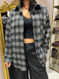 Camicia tartan con brillantini V_417cam