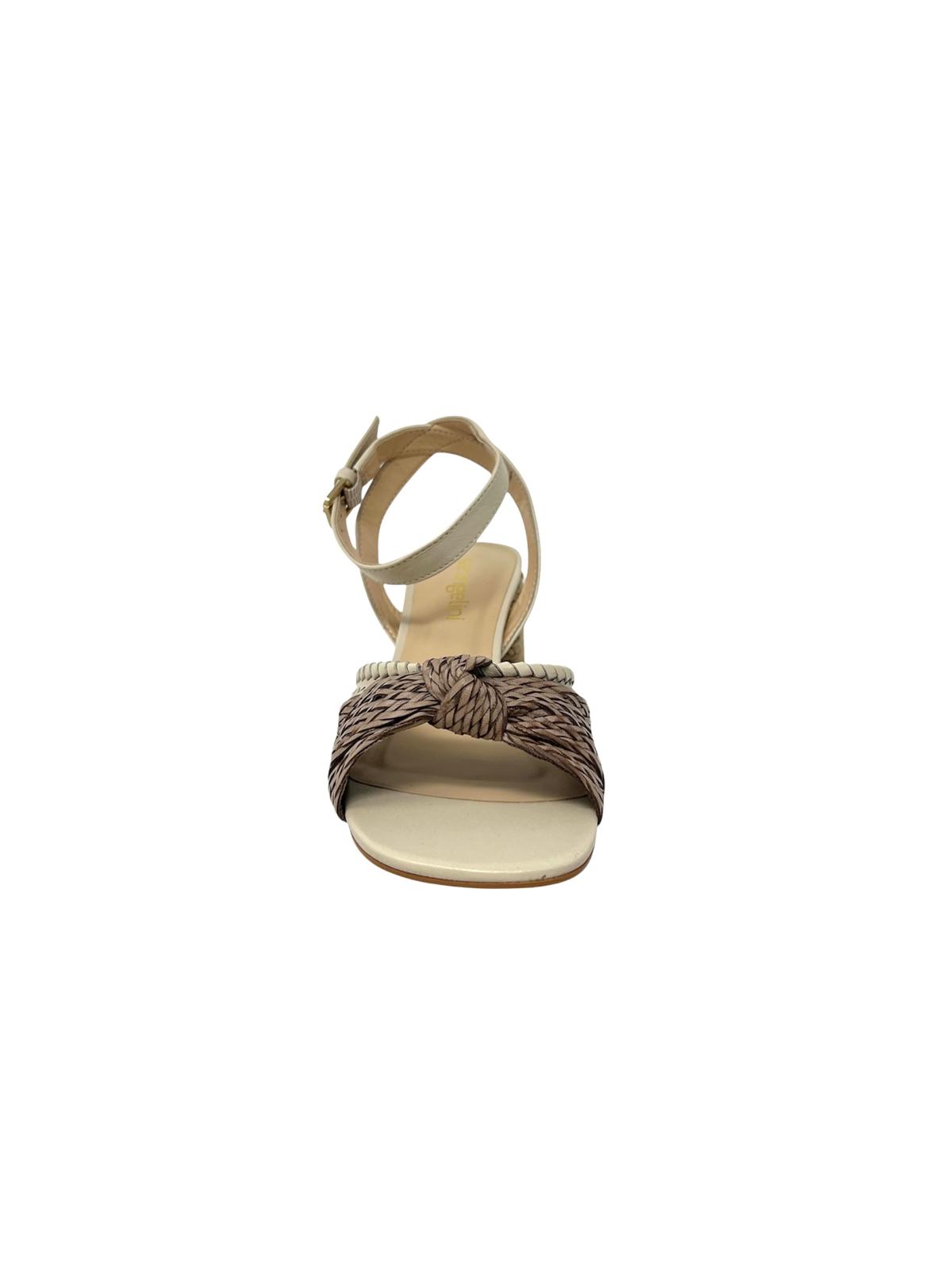 Sandalo con tacco quadrato in sughero beige - 2502GSA