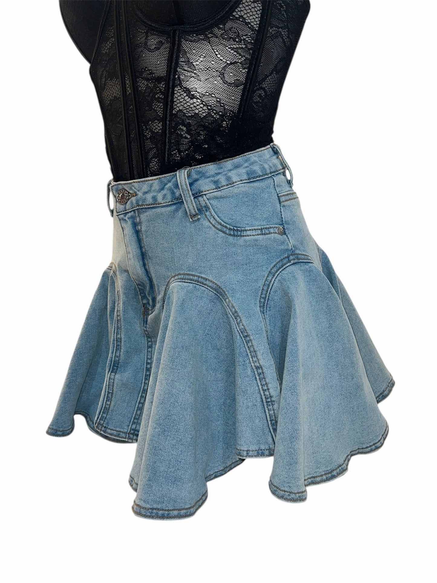 Pantagonna Denim a farfalla-21160