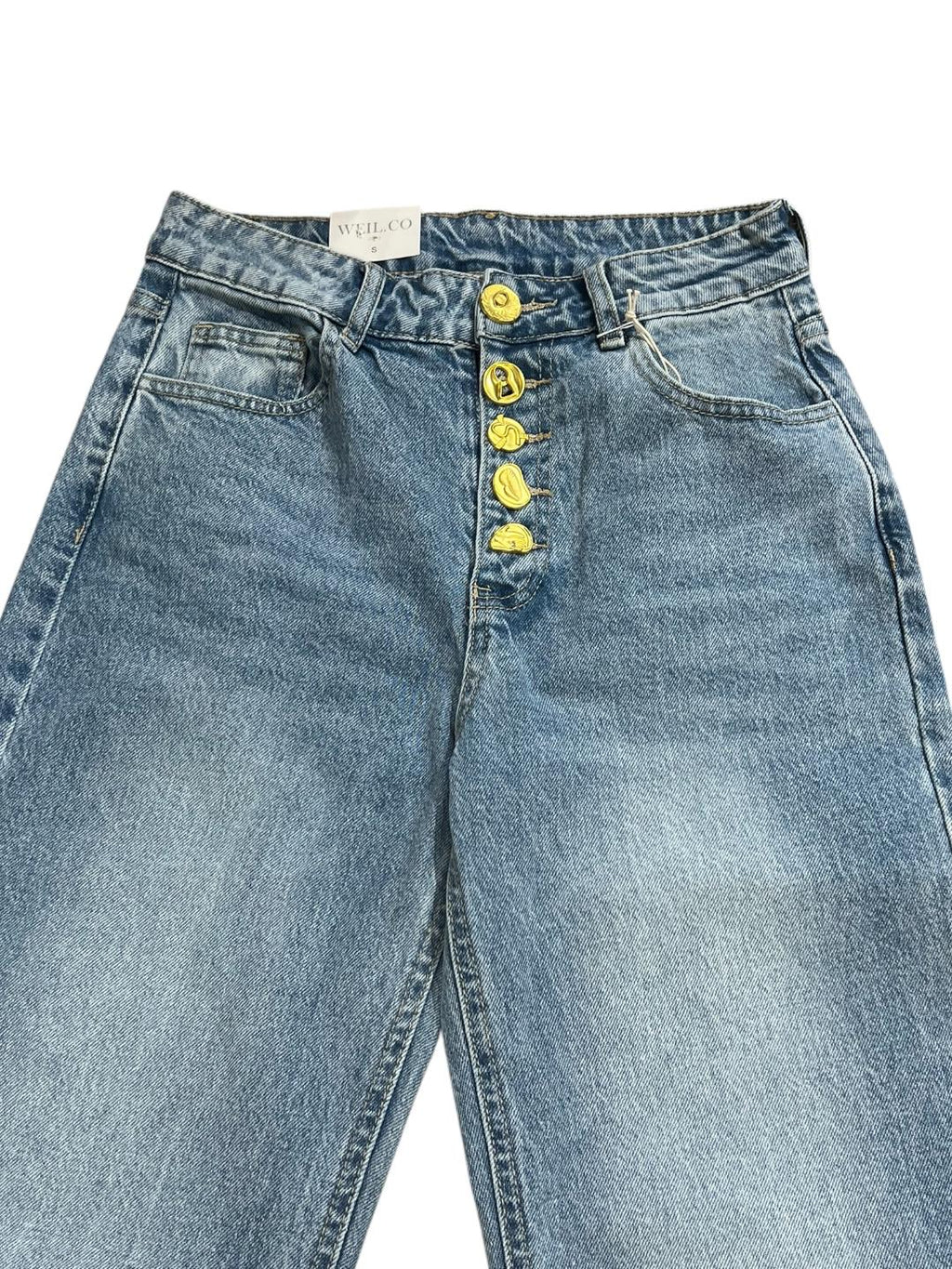 Jeans con bottoni oro - V_800018
