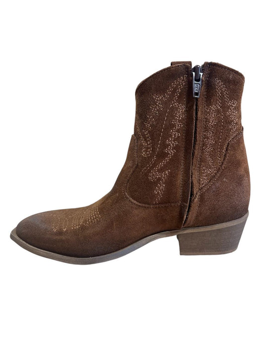 Texano camoscio tabacco con ricamo V_BEATRIZT