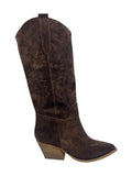 Stivali Texani con ricamo marrone - V_IGNACIA