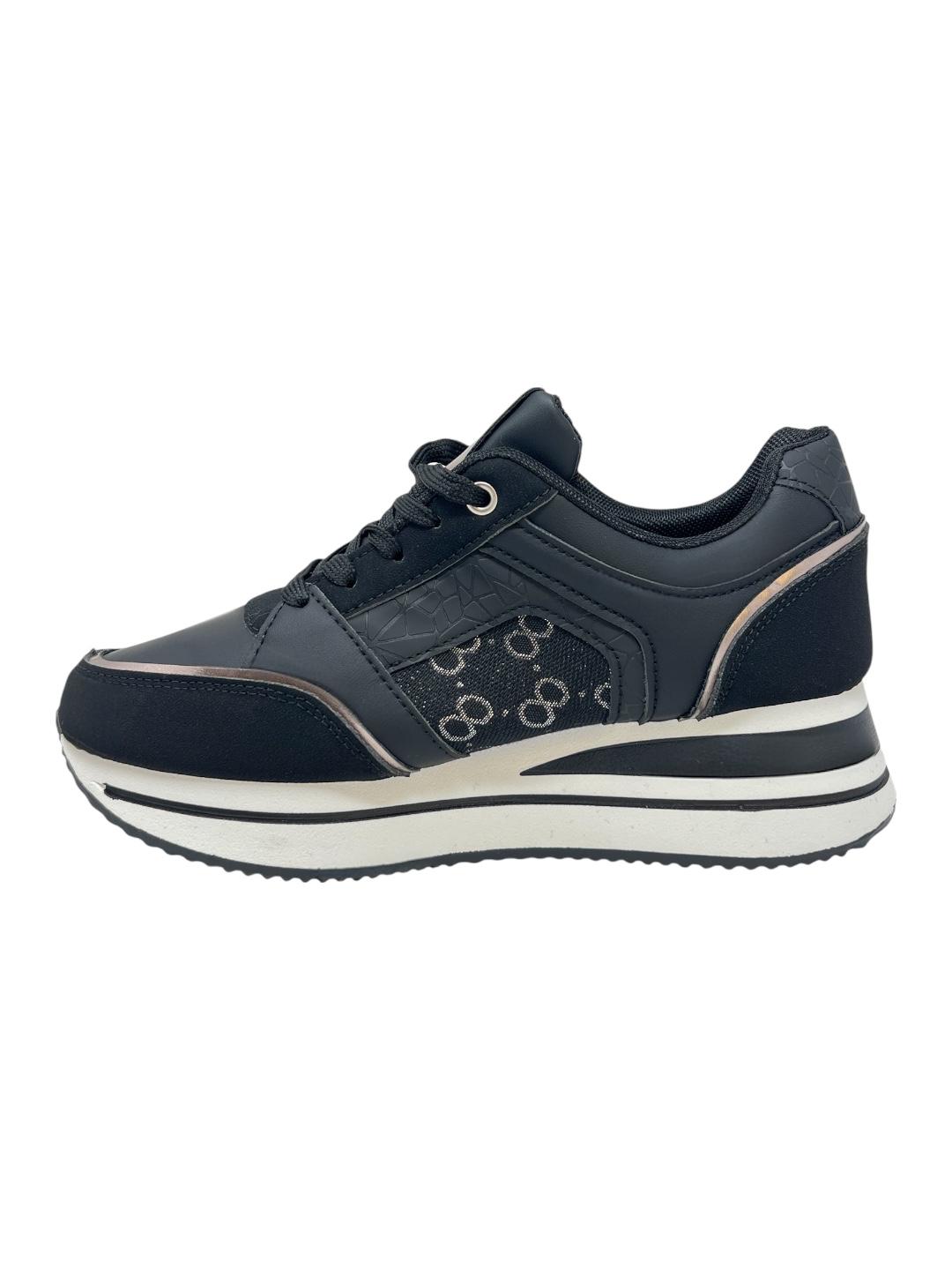 Sneakers con lacci a zip nero - V_Y266N