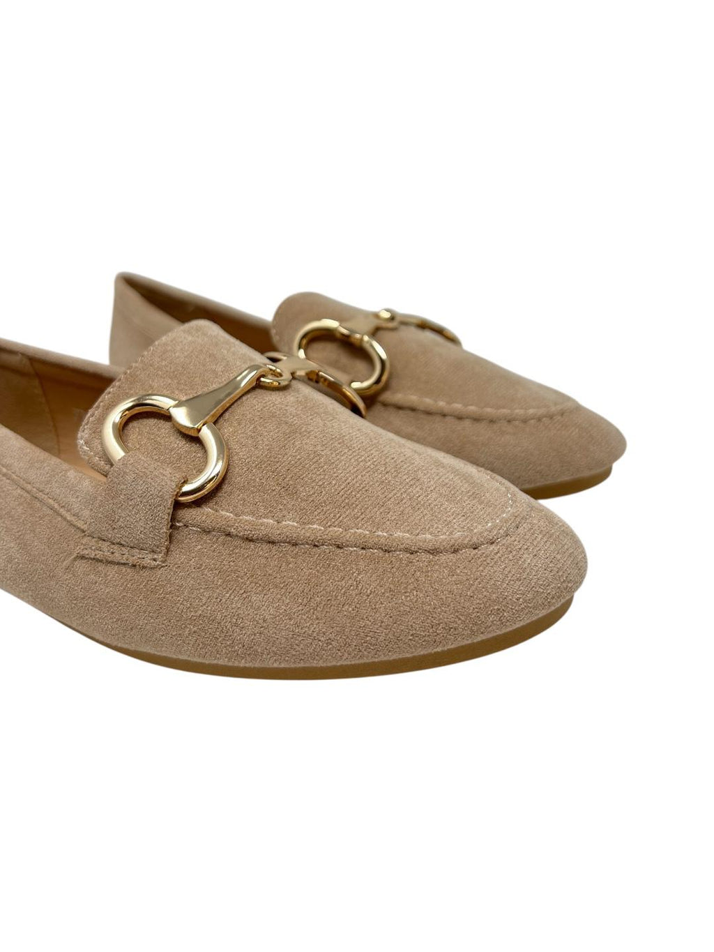 Mocassino microfibra morsetto beige - V4099B