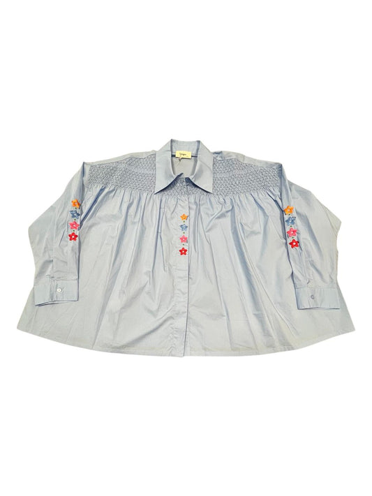 Camicia cotone con fiori - V_2642