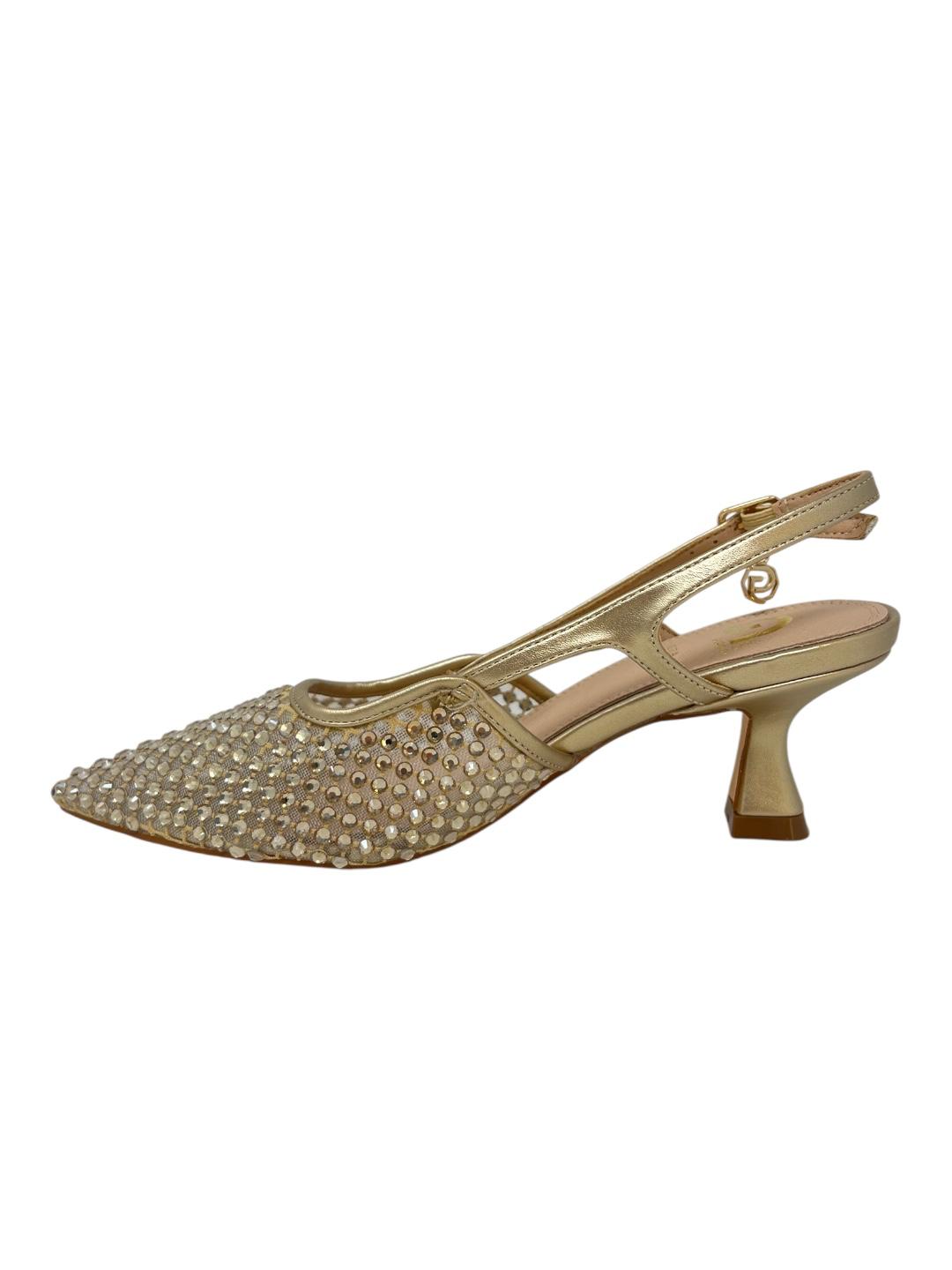 Slingback con strass oro - V_GD397