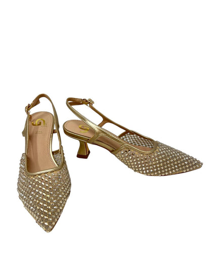Slingback con strass oro - V_GD397