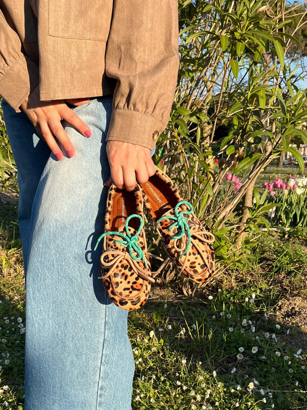 Mocassino leopardato in pelle V_A0601LE
