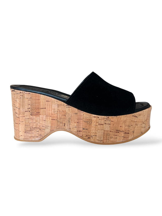 Zeppa platform in camoscio nero - V_MARY01NE