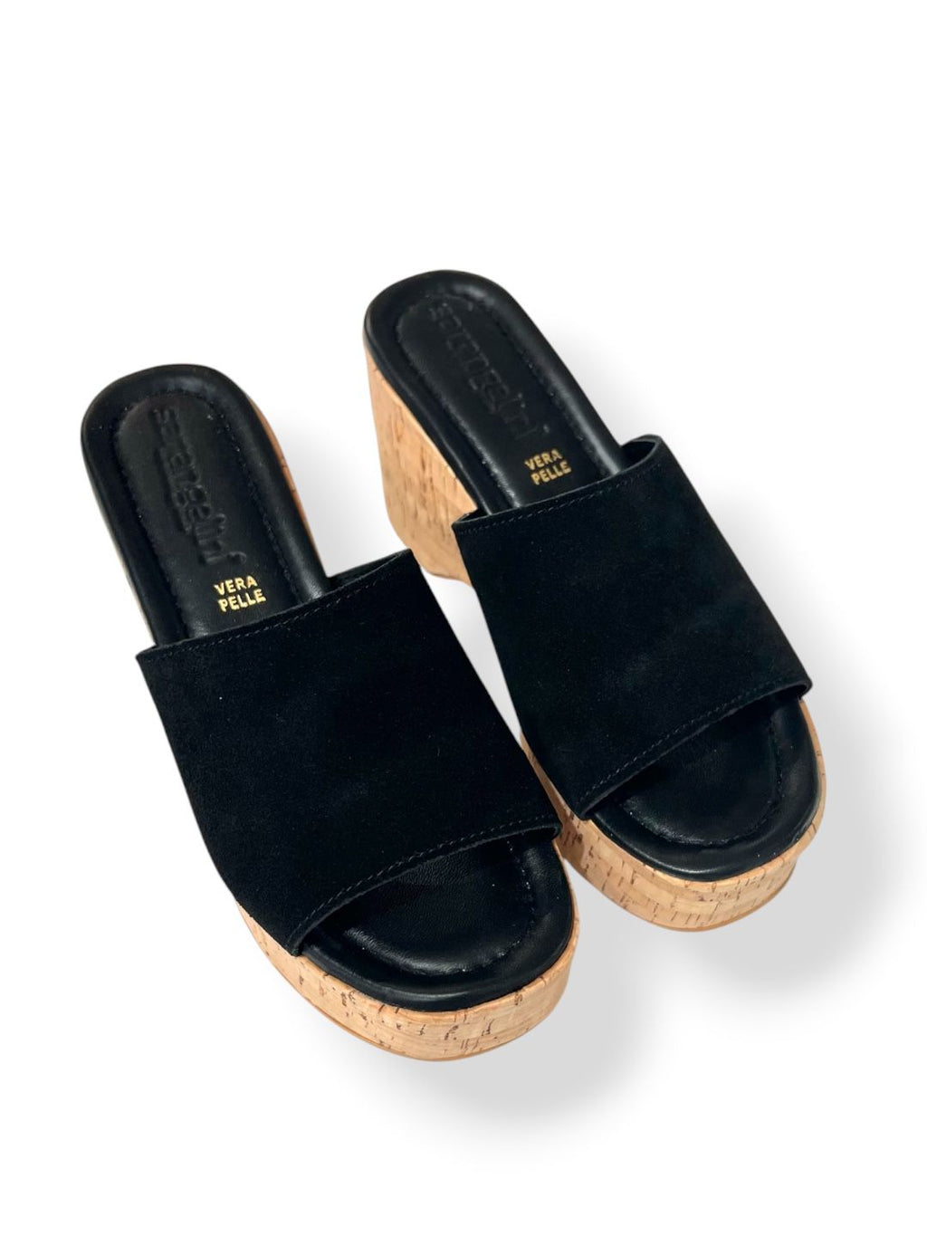 Zeppa platform in camoscio nero - V_MARY01NE