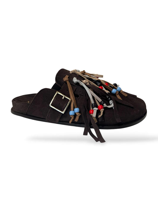 Sabot chiuso con frange moro - V_ABEBA