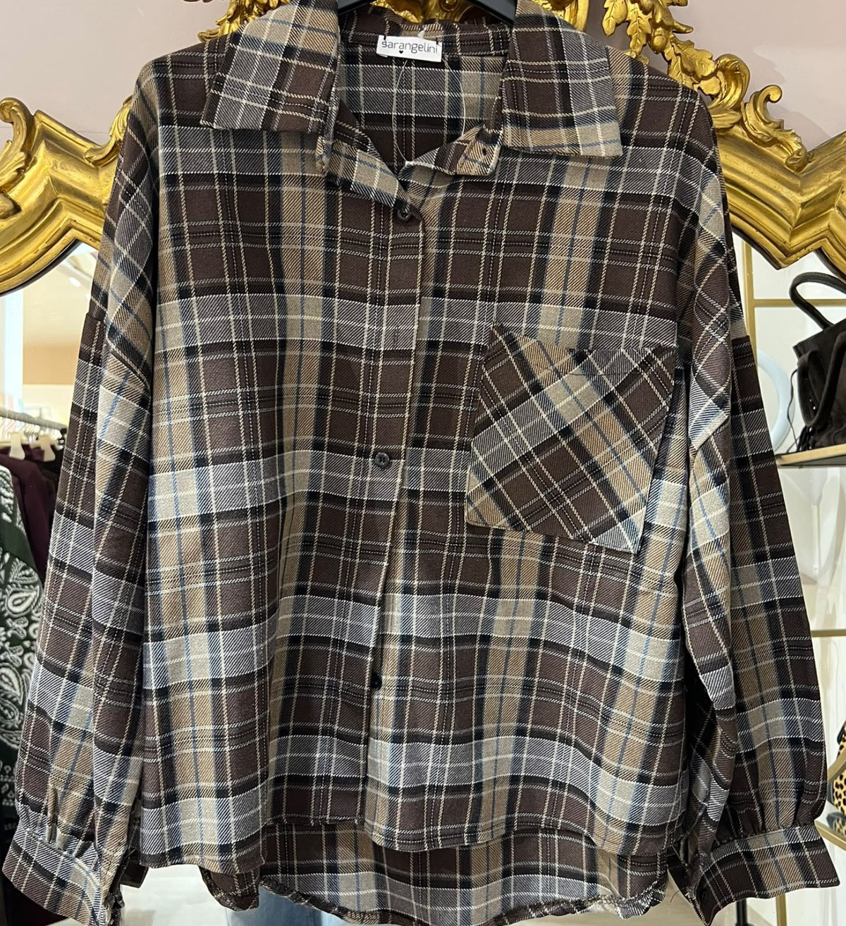 Camicia tartan con frange V_FRANG