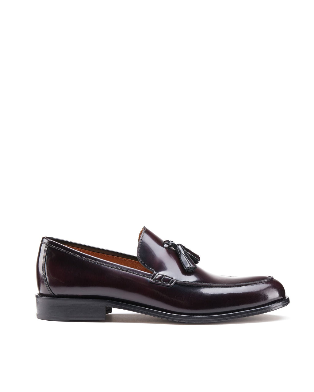 Mocassino con nappe abrasivato bordeaux -313BO